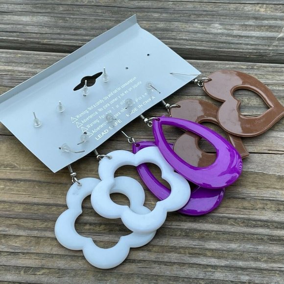 Fashion Earrings Set of 5 Earrings Multi Color Fashion Jewelry Lead Safe Earring - Picture 5 of 10